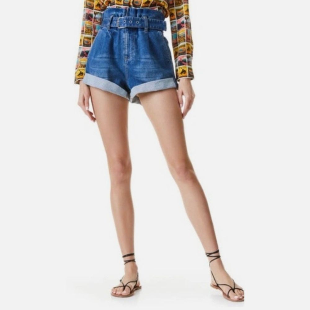 Alice + Olivia Rosemary Belted Denim Shorts